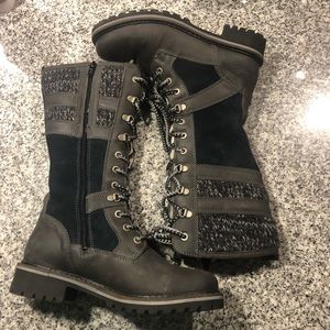 Bos & Co Holding Wool Lined Lace Up Boots